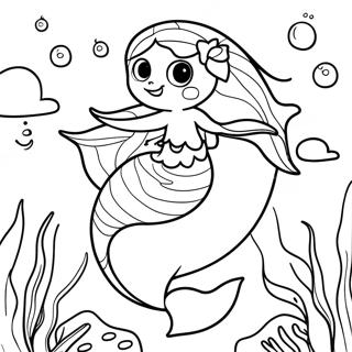 Mermaid Dolphin Underwater Scene Coloring Page 71054-56247