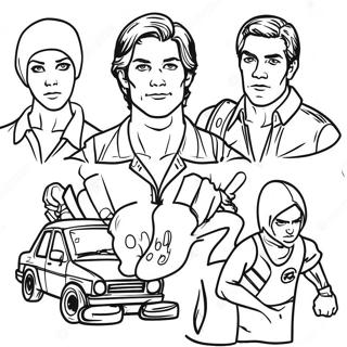 Teen Wolf Characters In Action Coloring Page 71095-56283