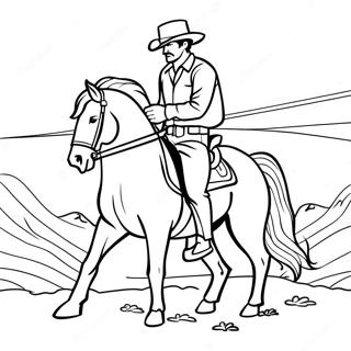 Western Cowboy Riding Horse Coloring Page 71114-56289