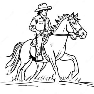 Western Cowboy Riding Horse Coloring Page 71114-56290