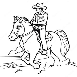 Western Cowboy Riding Horse Coloring Page 71114-56292