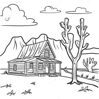 Rustic Western Landscape Coloring Page 71115-56297