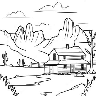 Rustic Western Landscape Coloring Page 71115-56300