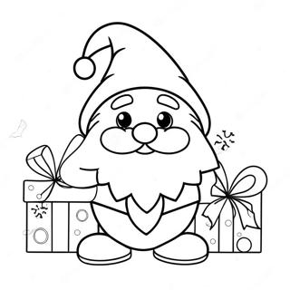 Festive Christmas Gnome With Gifts Coloring Page 7111-5669