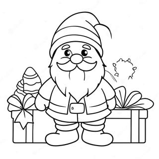 Festive Christmas Gnome With Gifts Coloring Page 7111-5670