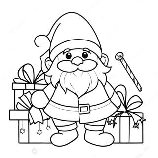 Festive Christmas Gnome With Gifts Coloring Page 7111-5671