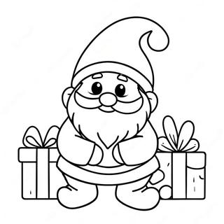 Festive Christmas Gnome With Gifts Coloring Page 7111-5672