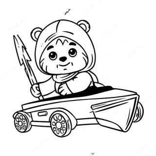 Cute Ewok With A Speeder Coloring Page 71175-56351