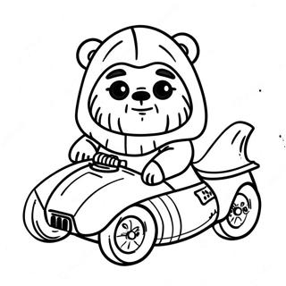 Cute Ewok With A Speeder Coloring Page 71175-56352