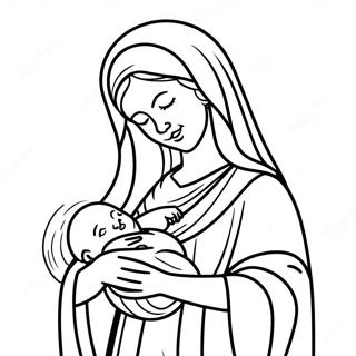 Mary Holding Baby Jesus Coloring Page 71185-56353