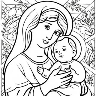 Mary Holding Baby Jesus Coloring Page 71185-56354