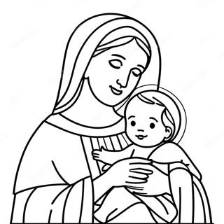 Mary Holding Baby Jesus Coloring Page 71185-56355