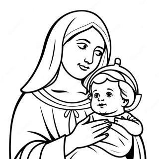 Mary Holding Baby Jesus Coloring Page 71185-56356