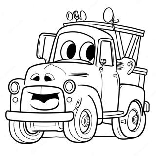 Funny Mater Driving A Truck Coloring Page 71235-56386