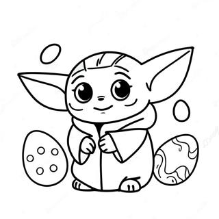 Cute Baby Yoda With Easter Eggs Coloring Page 71245-56397