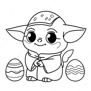 Cute Baby Yoda With Easter Eggs Coloring Page 71245-56398