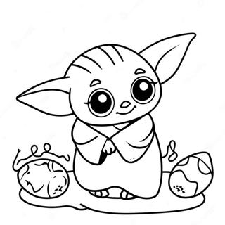 Cute Baby Yoda With Easter Eggs Coloring Page 71245-56400