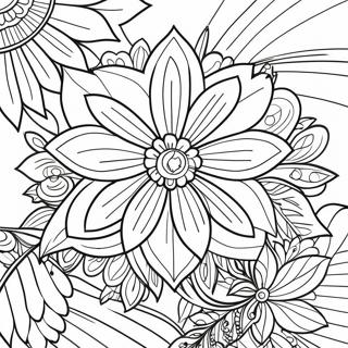 Vibrant Prismacolor Flower Coloring Page 71275-56424