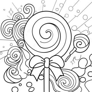 Colorful Swirl Lollipop Coloring Page 7131-5687