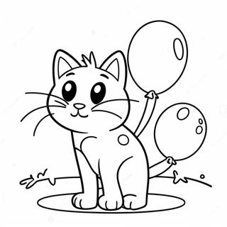 Página Para Colorear De Splat El Gato Con Globos Coloridos 71345-56487