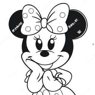 Minnie Mouse With Colorful Bow Coloring Page 71395-56522