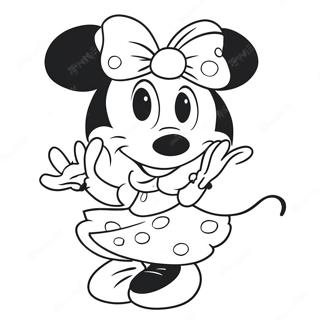 Minnie Mouse With Colorful Bow Coloring Page 71395-56523