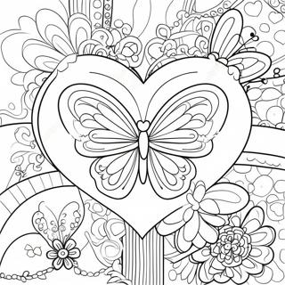 Heart Butterfly Coloring Pages