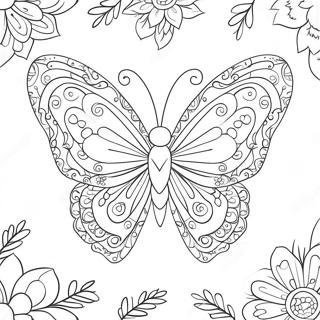 Heart Butterfly Coloring Pages