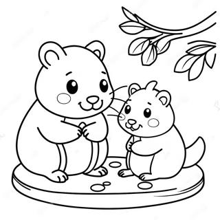 Cute Hamster And Gretel Coloring Page 71455-56558