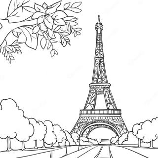 Paris Eiffel Tower Coloring Page 7150-5694