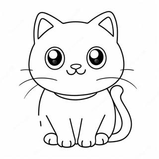 Adorable Kawaii Cat With Big Eyes Coloring Page 71695-56753