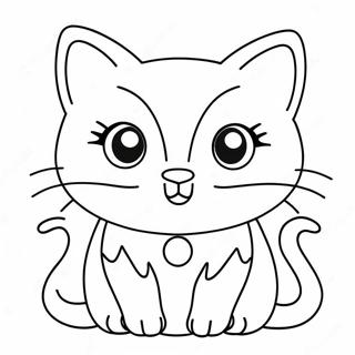 Adorable Kawaii Cat With Big Eyes Coloring Page 71695-56754