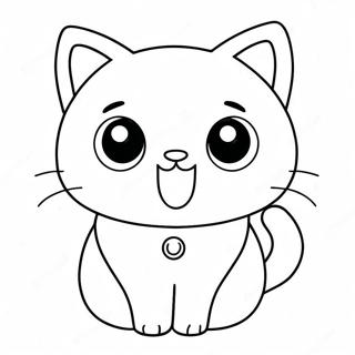 Adorable Kawaii Cat With Big Eyes Coloring Page 71695-56755