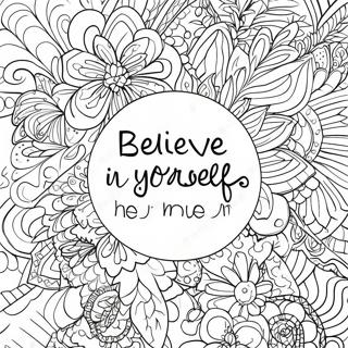 Believe In Yourself Inspirational Quote Coloring Page 71714-56770