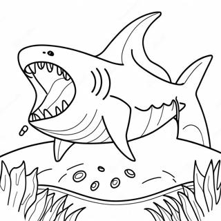 Ferocious King Shark In Action Coloring Page 71785-56832