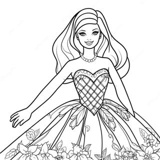 Barbie In A Sparkling Dress Coloring Page 71795-56835