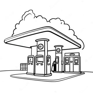 Gas Station Coloring Pages