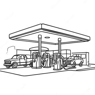 Gas Station Coloring Pages