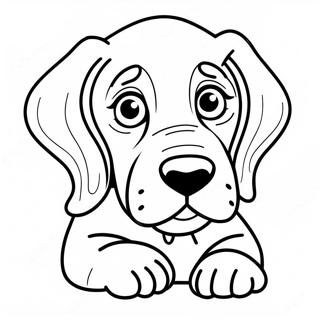 Pagina Da Colorare Di Un Cucciolo Di Bloodhound Giocoso 71825-56854