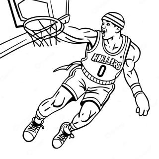 Harlem Globetrotters Player Dunking Coloring Page 71915-56926