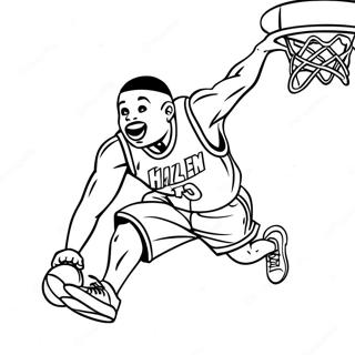 Harlem Globetrotters Player Dunking Coloring Page 71915-56928