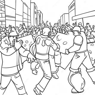 Riot Scene Coloring Page 71944-56959