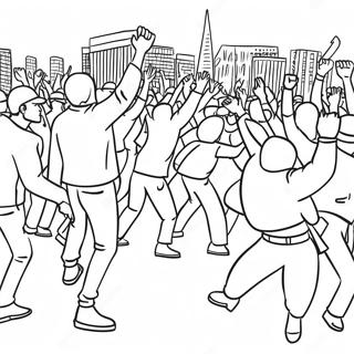 Colorful Riot Protesters Coloring Page 71945-56955