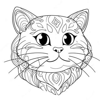 Cat Head Coloring Pages