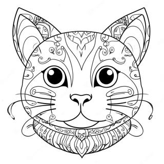 Cute Cat Head Coloring Page 71974-56980