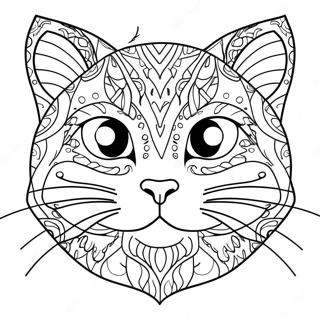 Playful Cat Head Coloring Page 71975-56973