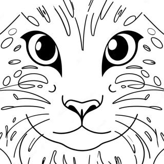 Playful Cat Head Coloring Page 71975-56975