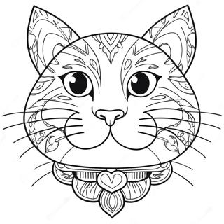 Playful Cat Head Coloring Page 71975-56976