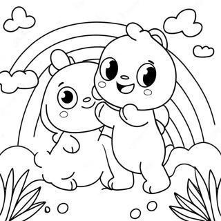 Happy Rainbow Friends Blue Coloring Page 72105-57083