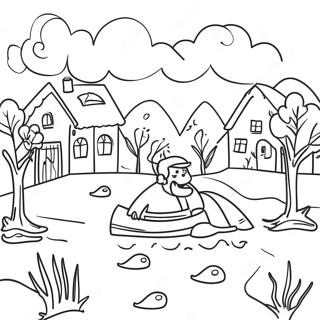 Flood Coloring Pages